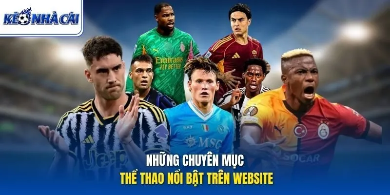 Những chuyên mục thể thao nổi bật trên website